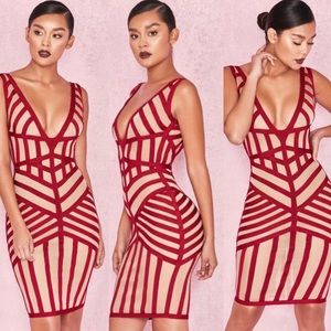 House of CB London GENEVIEVE Bandage Mesh Dress